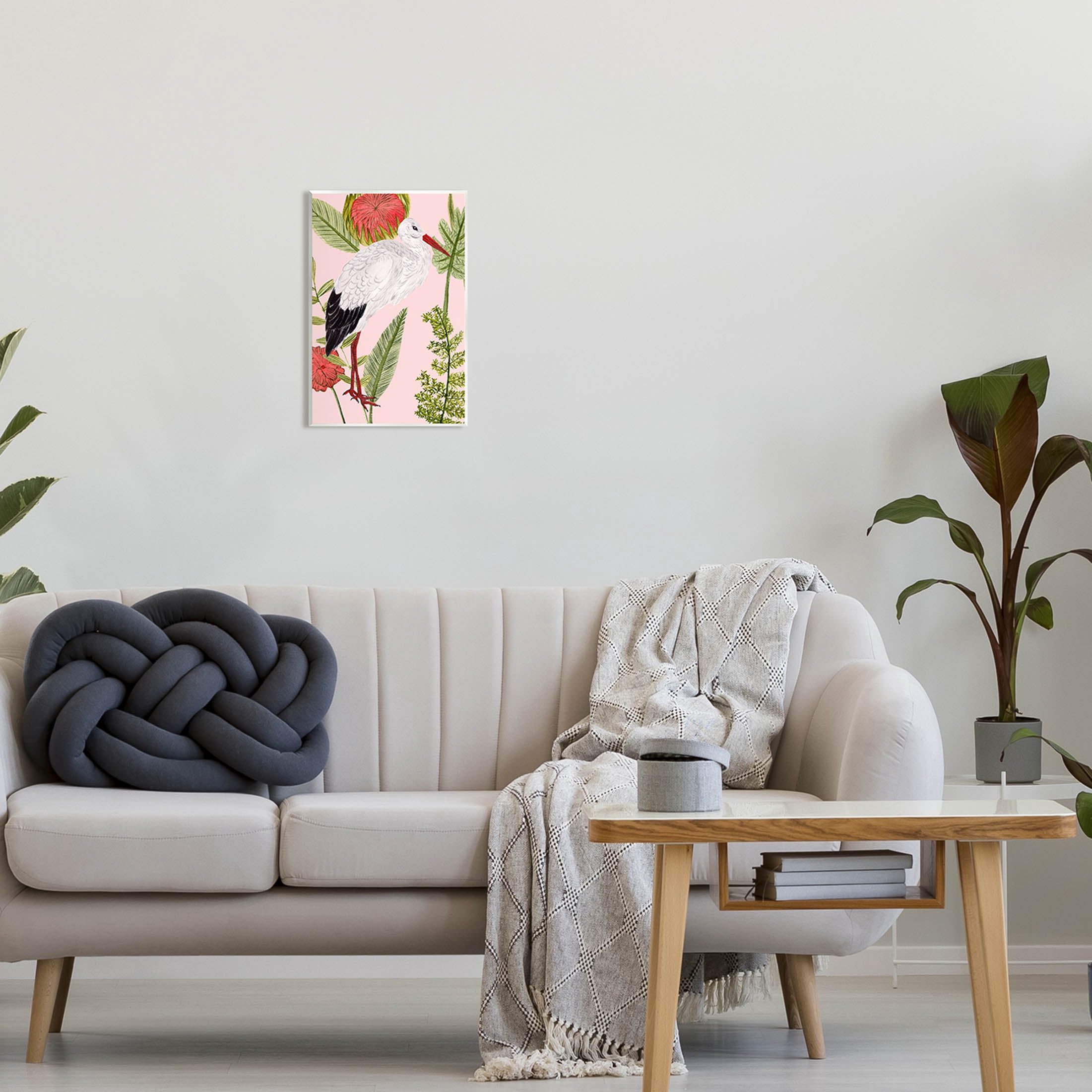Stupell Industries Pink Varied Botanical Bird Graphic Art Unframed Art Print Wall Art, Design by Melissa Wang