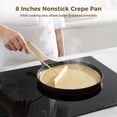 thumbnail image 2 of Nonstick Crepe Pan with Wooden Spreader Tool, 8 in Aluminum Alloy Pancake and Dosa Flat Skillet, Electric Ceramic Gas Induction Compatible Tawa Griddle with Nonstick Coating and Anti-Scald Handle, 2 of 5