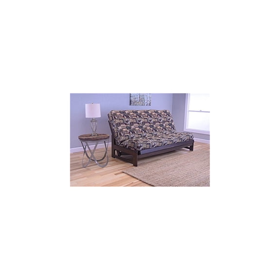 Futon Frame Converts to Full Bed - Hardwood Sofa Sleeper - 76" Mocha