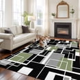 thumbnail image 2 of 8x10 Area Rugs for Living Room, Sage Green Black Geometric Non Slip Area Rugs for Kitchen Bedroom Entryway, Modern Abstract Art Block Washable Carpet Runner Rug Floor Mats for Bedroom Home Decor, 2 of 8