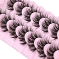 thumbnail image 3 of GHSDFBB False Eyelashes Clear Band Faux Mink Lashes Fluffy 18mm Long Dramatic Invisible Wispy Lashes Fake Eye Lashes Pack by, 3 of 7
