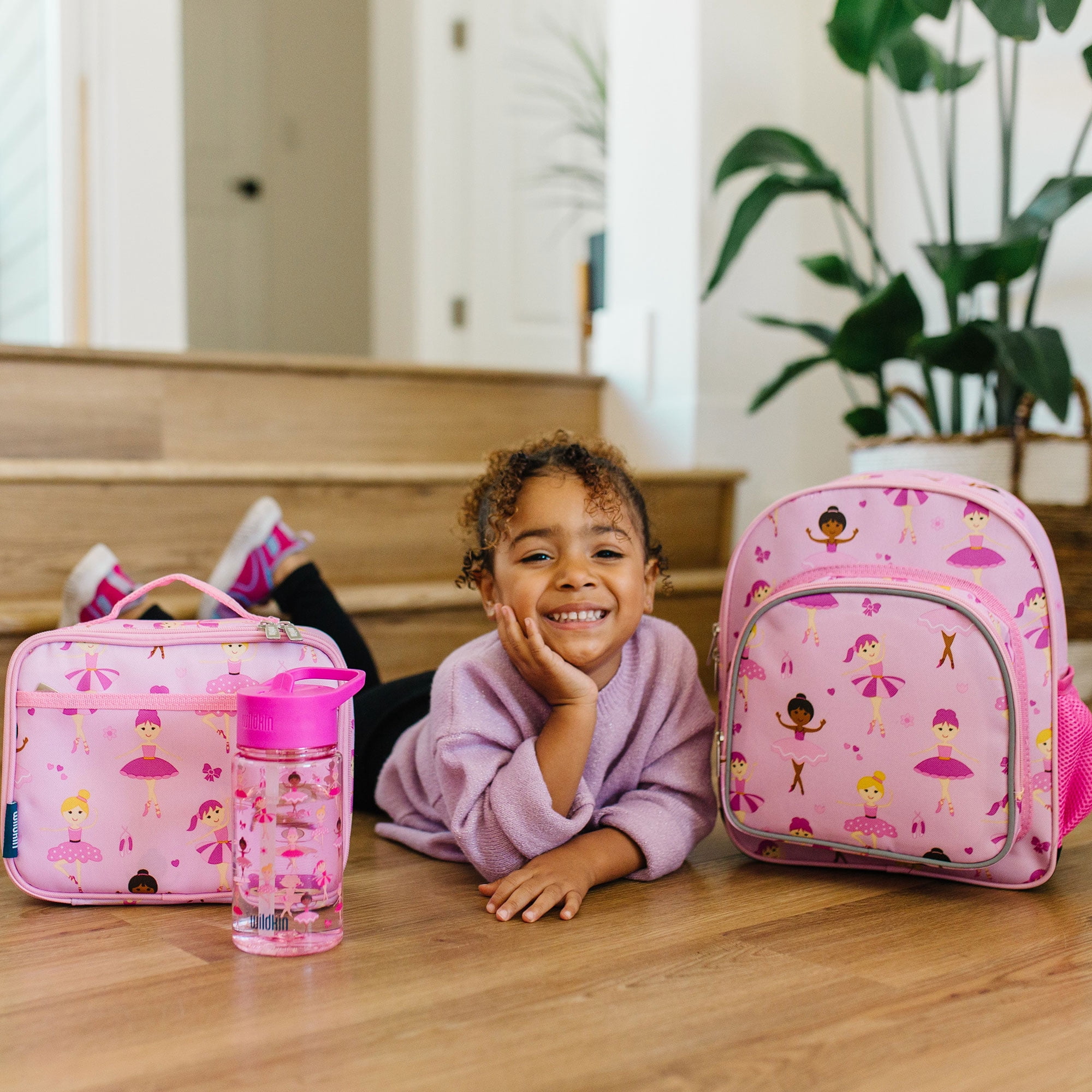 Wildkin Kids 12 Inch Backpack for Toddler Boys and Girls, Insulated Front Pocket (Ballerina Pink)