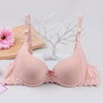 thumbnail image 3 of Small Chest Push Up Bra Underwire Lace Beautiful Back Daily Comfort Supportive Bra #Beige,L, 3 of 4