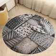 thumbnail image 5 of Wood Grain Particles Floral Medallion Round Rug - Small Round Area Rug, Soft Non-Slip Machine Washable Bedroom Mat Indoor Accent Entry Carpet for Office Desk Dorm Hallway, 5 of 7