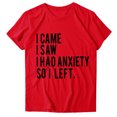 thumbnail image 4 of B91xZ Tuniques Grande Taille pour Femmes Sweatshirts Imprimés Décontractés Col Rond Manches Courtes T-Shirts, Rouge S, 4 of 4