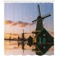 thumbnail image 3 of Ambesonne Windmill Shower Curtain, Scenic Canal Village, 69"Wx84"L, Multicolor, 3 of 3