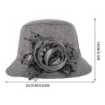thumbnail image 2 of Wedding Guest Hat Beanie Hat Tea Party Women Linen Grey Fashion Accessory 1 Set, 2 of 4