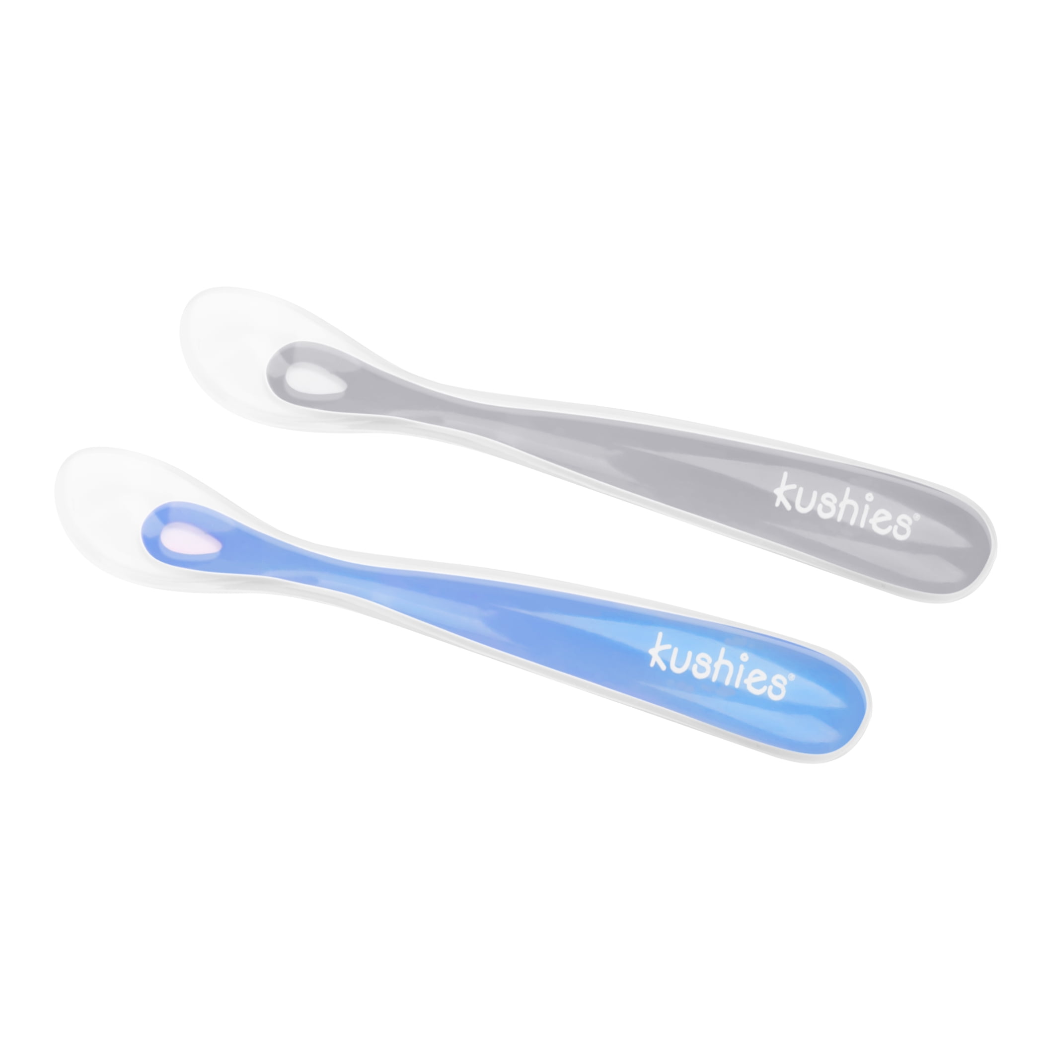 Azure//Pebble Kushies Baby Silifeed Silicone Spoons
