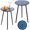 Blue, variant on Set of 2 Mosaic Metal Round Side Tables, 13.4" Weather-Resistant Accent Tables for Patio & Garden, Decorative Small Corner Stands for Plant Display, Indoor & Outdoor Use