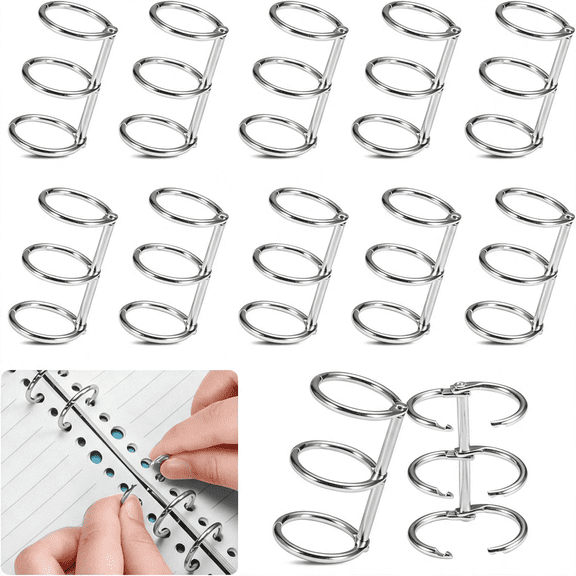 CCOCC 10-Pack 3-Ring Metal Loose Leaf Binders Book Rings,20Mm Inner Diameter,Perfect for Diy Travel Journals,Photo Albums,Document Binding,And Craft Projects (Durable & Stylish)