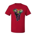 thumbnail image 2 of Wild Bobby, Colorful Rainbow Floral Elephant Animal Lover Men's Graphic T-Shirt, Red, 4XL, 2 of 3