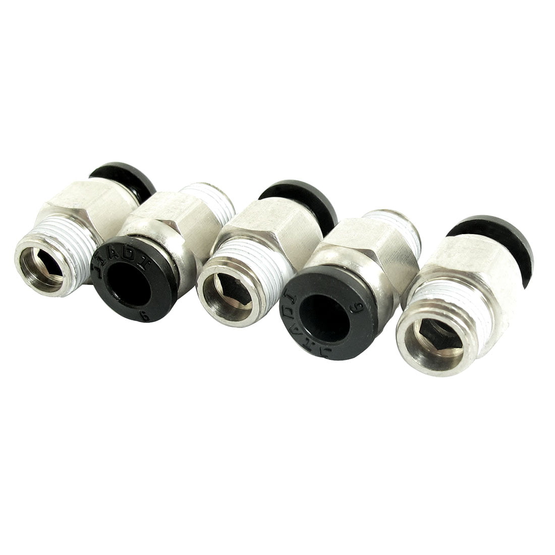 6mm Straight Push in Fitting Pneumatic Push to Connect Air B PM 5PCS Male 1/4" 