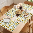 thumbnail image 5 of Spring Sunflowers Placemats Set of 6 Green Leaves Yellow Floral Rustic Botanical Place Mats Indoor Wipeable Table Mats Washable Dining Table Placemats for Kitchen Holiday Party Home Decor 13x19 Inch, 5 of 9