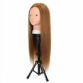 thumbnail image 4 of Mannequin Head with 80% Human Hair Cosmetology Mannequin Head Doll Head for Hair and Makeup Practice Head (#27 Brown No Makeup), 4 of 8