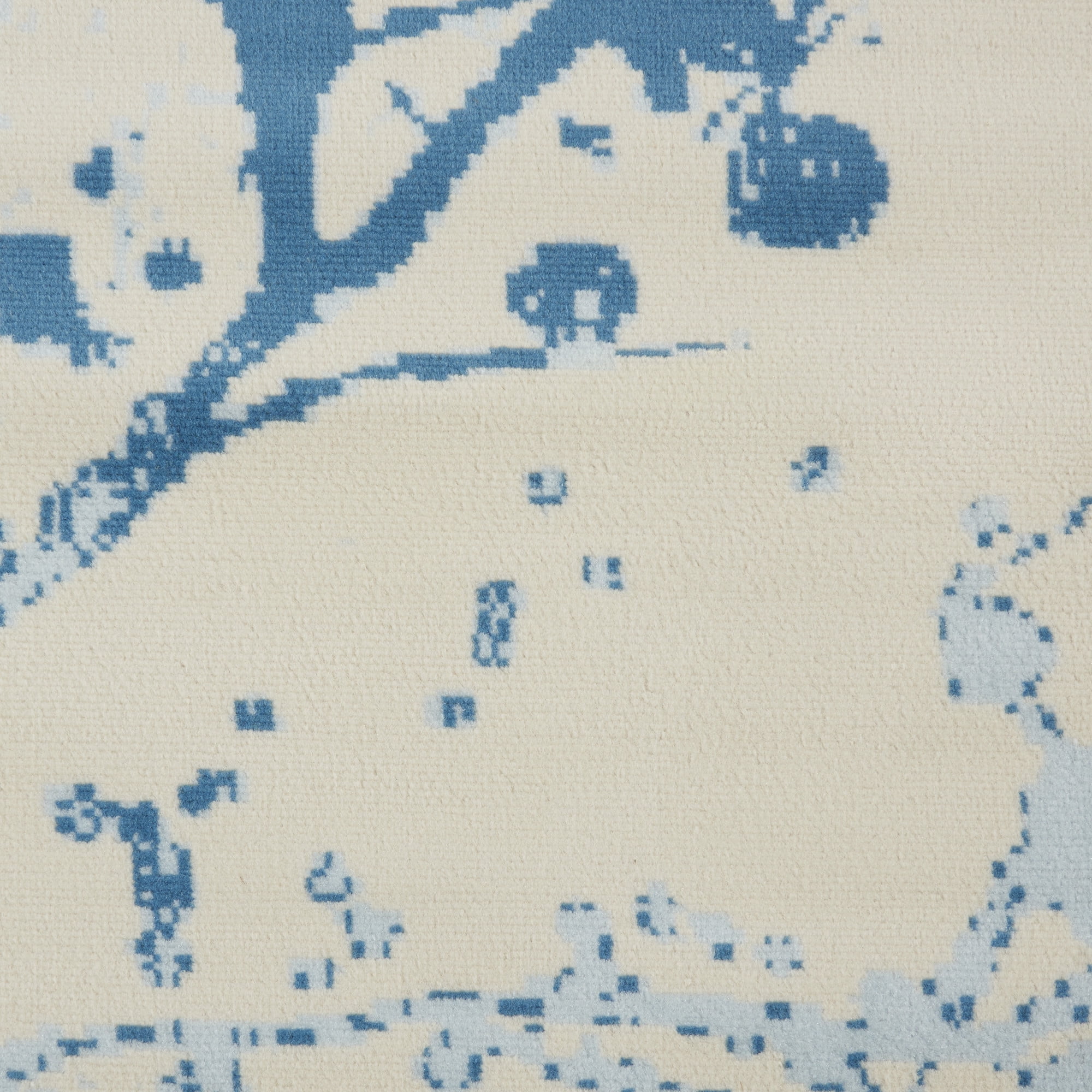 Nourison Bliss Modern Botanical Ivory/Blue 7'10" x 9'10" Area Rug, (8' x 10')