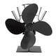 thumbnail image 2 of Ventilador de estufa de 4 aspas, ventilador para hogar alimentado por calor, circulación rápida y cálida, diseño de gancho, ventilador termoeléctrico para quemador de leña, hogar, negro, 2 of 10