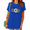 Blue, variant on Women's White Leopard Letter Daisy Print Graphic Short Sleeve T-Shirt Relaxed Style Tops