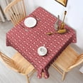 thumbnail image 2 of Red Christmas Knitted Pattern Square Tablecloth,Waterproof Square Table Cover,Wipeable Spillproof Washable Table Cover for Home Kitchen Party Decor 60"x60"(152x152cm), 2 of 6
