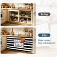 thumbnail image 4 of Hello Football Cabinet Curtains for Kitchen 35"W x 35"L, Watercolor Black White Strips Sport Laundry Sink Cabinets Magic Tape Short Curtain Privacy Panel for Bathroom Vanity Cabinets, 4 of 9