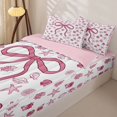 thumbnail image 3 of Homewish Ribbon Bowtie Zipper Twin Comforter Sets with Fitted Sheet and 2 Pillowcases,Cute Ocean Seashell Starfish Zipper Bedding Set For Girls Kids,Pink Reversible,4 Pieces, 3 of 7