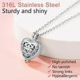 thumbnail image 6 of FindChic Women Heart Shaped Urn Necklaces for Ashes Stainless Steel Angel Wing Pendant Waterproof Cremation Urn Jewelry for Christmas Birthday with Gift Box, 6 of 7
