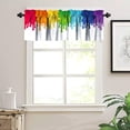 thumbnail image 5 of Abstract Curtain Valances Rainbow Colored Paint Dripping White Background Curtains Valances for Farmhouse Living Room Kitchen Decor 54"x18", 5 of 5