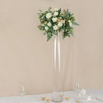 BalsaCircle 2 Clear 40" Round Cylinder Glass Flower Vases Table Centerpieces Party Events decorations Supplies