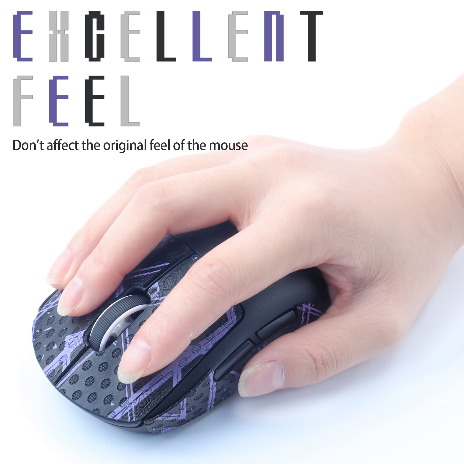 Mouse Grip Tape For Logitech G PRO X Superlight - Anti-Slip Gray Pre-Cut Gaming Grip Kit