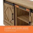 thumbnail image 2 of WAMPAT Farmhouse TV Stand with Sliding Barn Door for 95" TVs, Entertainment Center with Adjustable Shelf and Storage Cabinets, Media Console Table for Living Room,Hallway,Vintage Oak, 2 of 6