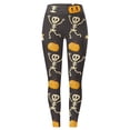 thumbnail image 4 of Halloween Leggings For Women Skeleton Print High Waist 4-Way Stretch Casual Running Workout Leggings, 4 of 4