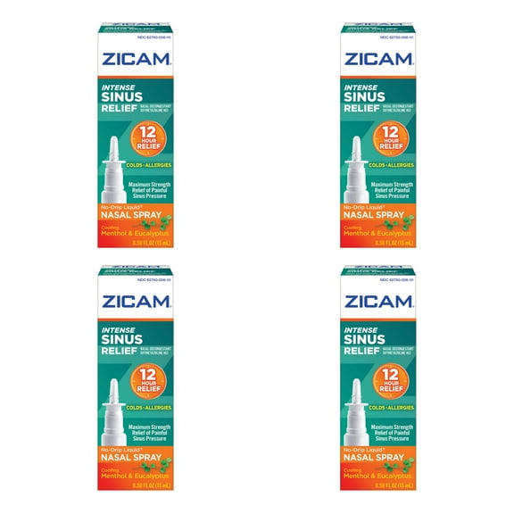4 Pack - Zicam Intense Sinus Relief Liquid Nasal Gel 0.50oz Each