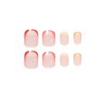 thumbnail image 3 of Fofosbeauty 24pcs Press on False Nails, Square Fake Nails, French Warm Color, 3 of 7
