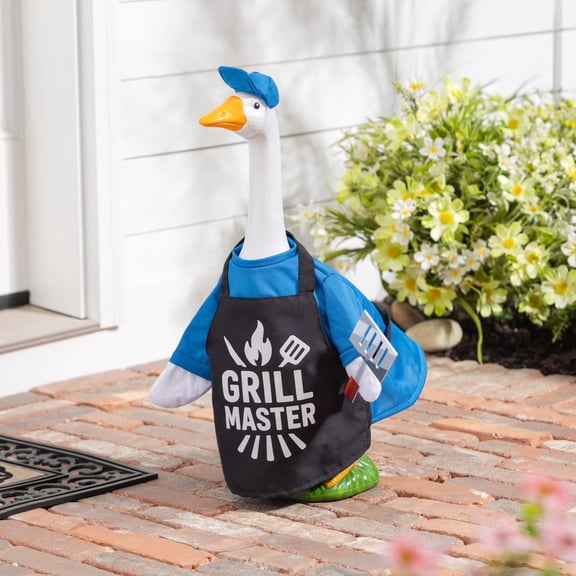 Goose Clearance! Summer Grill Master Porch Goose Outfits, 23" Lawn Goose Statue Outfit, Summer Goose Costume for Garden Patio