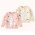 thumbnail image 4 of Odeerbi Infant Boys Girls Sweater Cute Winter Thermal Knit Crewneck Sweater Children's Soft Cotton Outerwear Pullover Sweater Infant Clothes Beige, 4 of 5
