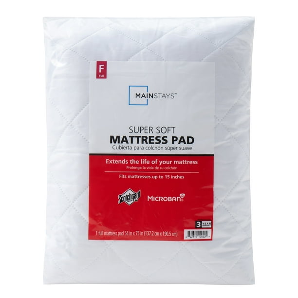 Mainstays Super Soft Quilted Mattress Pad, Full