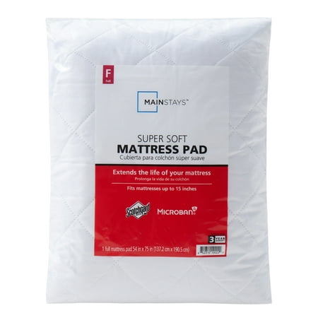 Mainstays Super Soft Quilted Mattress Pad  Full 54 in x 75 in