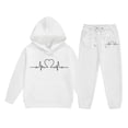 thumbnail image 5 of KAUOD Girls Fleece Sweatpants Set Cute Cotton Hoodies Joggers Pants Warm Outfits Kids Casual Hooded Sweatshirts with Pockets, 5 of 5