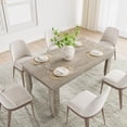 thumbnail image 3 of Spacious Farmhouse Dining Table for 6-8 – 71'' Long Plain Wood Rectangular Kitchen Table – Sturdy Frame – Rustic Light Oak Finish – Ideal for Family Meals, Office, or Study – Light Oak Color (Log Colo, 3 of 7