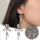 thumbnail image 3 of Pendientes elegantes con perla gris y diseño delicado para mujer, accesorios de moda para las orejas, 3 of 8