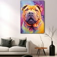 thumbnail image 5 of Chinese Canvas Wall Art Famous Oil Paintings Monets Watercolor Dog Canvas Funny Dog Canvas Floral Print Abstract Farmhouse Gallery Aesthetic Room Decor for Bedroom Bathroom, 5 of 6