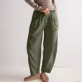 thumbnail image 2 of ClodeEU Women's High Waisted Harem Pants,Baggy Cotton Slacks With Pockets,Casual Lantern Pant Army Green,Womens Plus L, 2 of 7
