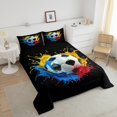 thumbnail image 4 of Erosebridal Football Bedding Sets with Comforter s, Ball Sports Duvet Insert, Soccer Game Room Decor, Reversible, 4 of 7