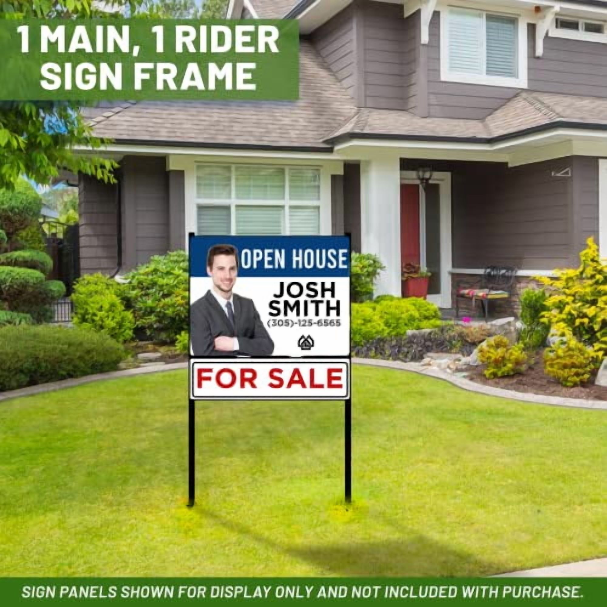 justsignframes Real Estate Yard Sign Stake Metal H Frame (1 Pack) - 18" x 24"