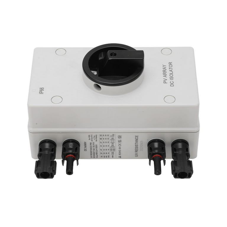 IP66 Solar Combiner Box， 32A PV DC Isolator Switch with Solar Connector for  Solar Panel Solar Power System RV, Boats, and Off/On-Grid Solar System