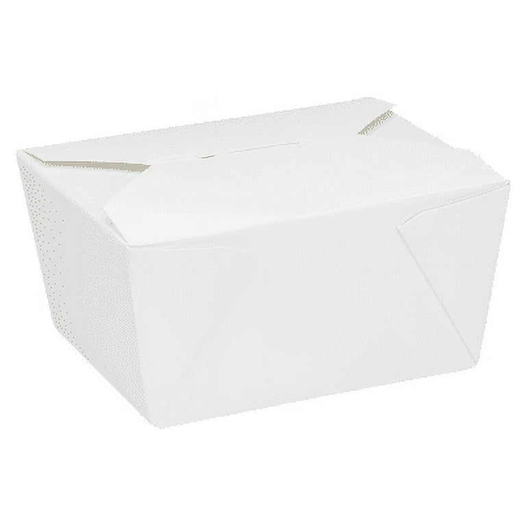 White Microwavable Folded Paper #1 Takeout Boxes - Karat Small Fold-To-Go  Container - 30oz - 4.3