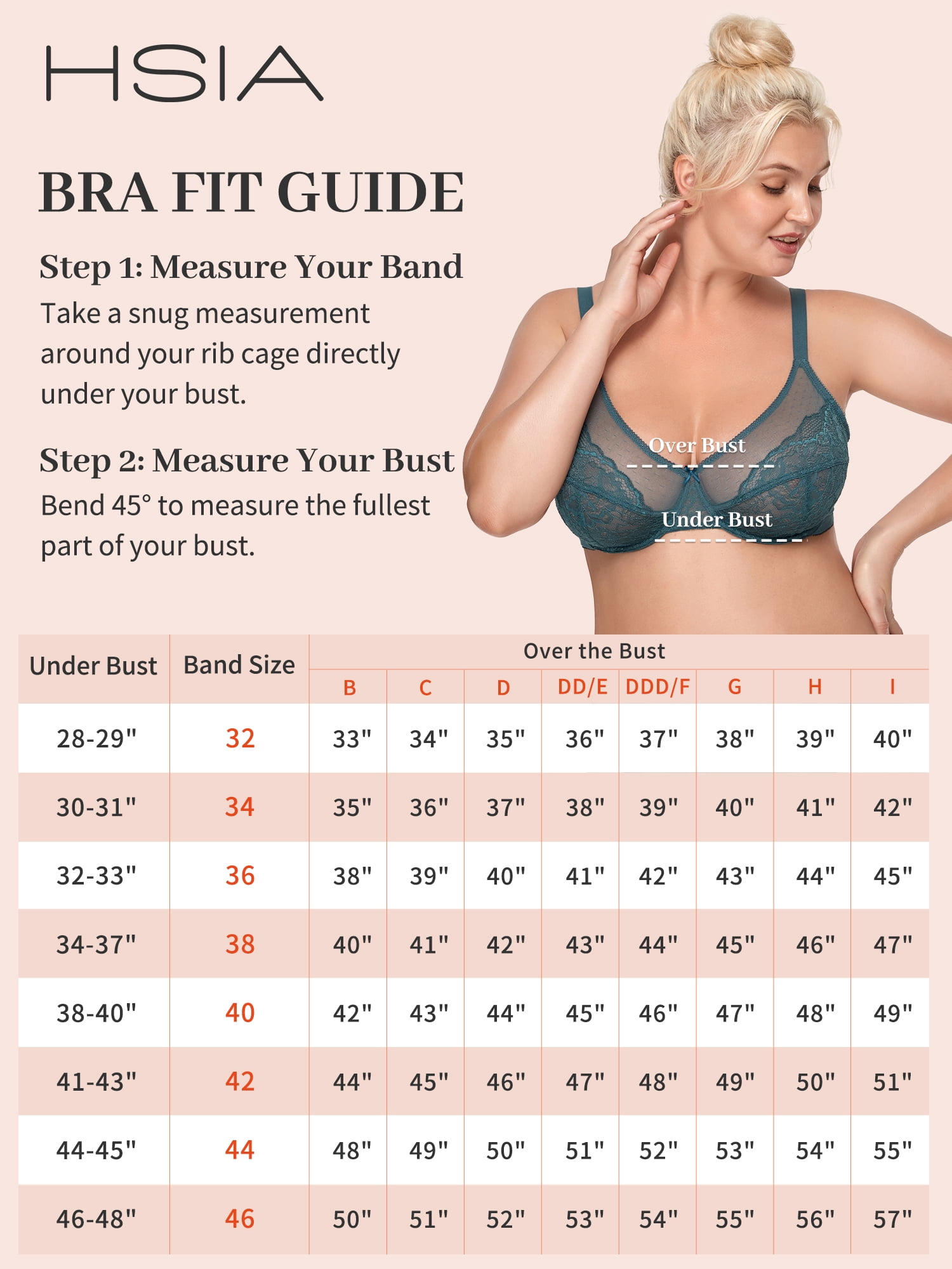 HSIA Plus Size Bras for Women Full Coverage Back Fat Underwire Unlined Bras  Balsam Blue 36DDD 