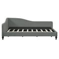 thumbnail image 5 of Twin Size L-Shaped Linen Daybed with Wood Slats Support, Single Daybed with Sturdy Solid Wooden Legs, Upholstered Linen Fabric Sofa Bed Frame for Living Room Bedroom Apartment, Gray, 5 of 7