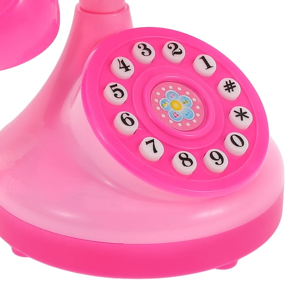 FRCOLOR Plastic Telephone Toy Chatter Phone Toy Children Pretend Play Phone Rotary Phone Prop Birthday Party Favor for Kids Pink