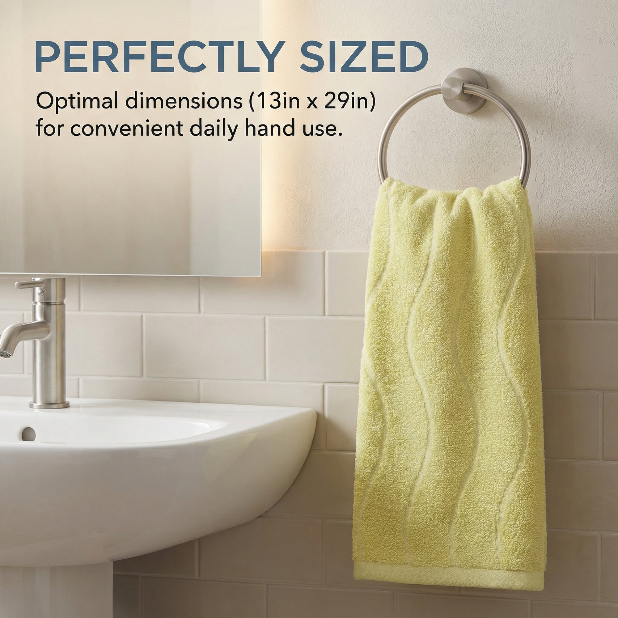 Unique Bargains Ultra Soft Highly Absorbent Quick Dry Hand Towels Camel 29" x 13"