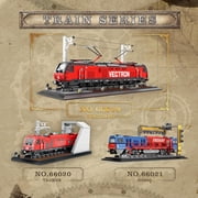 Train Building Block Kit with Base, MOC City Train Sets, Classic Vectron Electric Truck 66019,1757 PCS